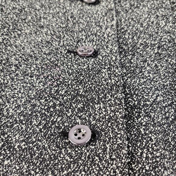 Gray Button Front Dress Womens 12 Collared Ruched Cap Sleeve Shift Knee Length - Picture 12 of 16